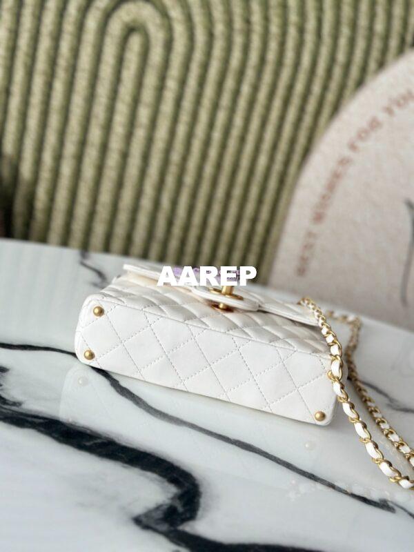 Replica Chanel 25P Small Flap Bag With Top Handle  AS5355 White 9