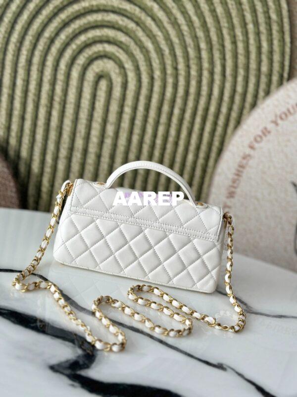 Replica Chanel 25P Mini Flap Bag With Top Handle AS5354 White 6