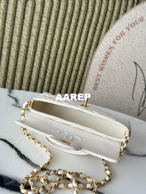 Replica Chanel 25P Mini Flap Bag With Top Handle AS5354 White 8
