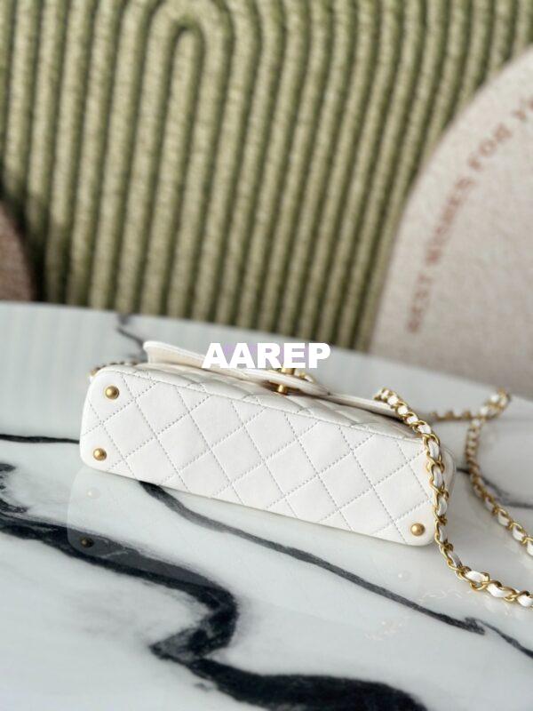 Replica Chanel 25P Mini Flap Bag With Top Handle AS5354 White 12