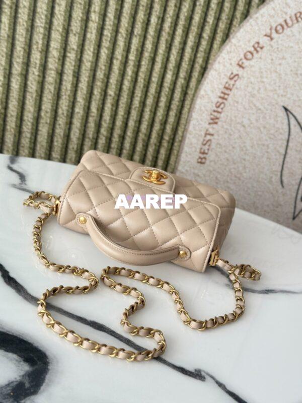 Replica Chanel 25P Small Flap Bag With Top Handle  AS5355 Beige 4