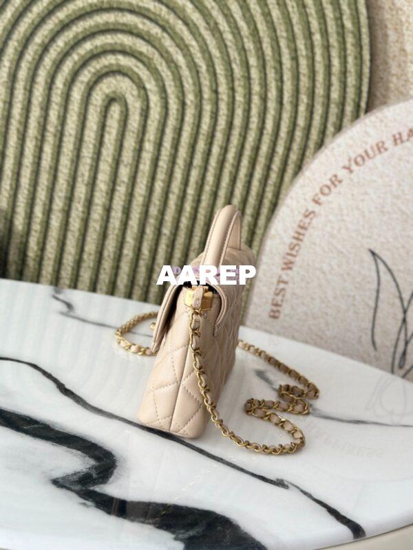 Replica Chanel 25P Small Flap Bag With Top Handle  AS5355 Beige 5