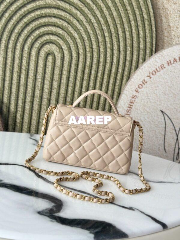 Replica Chanel 25P Small Flap Bag With Top Handle  AS5355 Beige 6