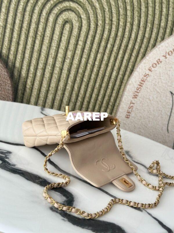 Replica Chanel 25P Small Flap Bag With Top Handle  AS5355 Beige 10
