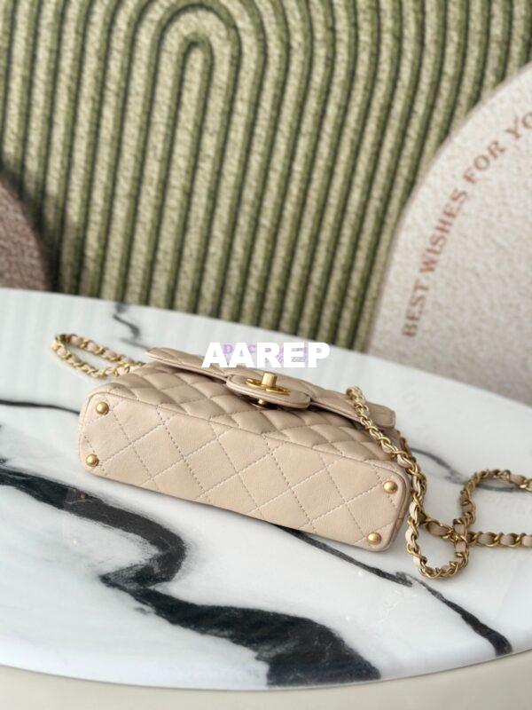 Replica Chanel 25P Small Flap Bag With Top Handle  AS5355 Beige 11