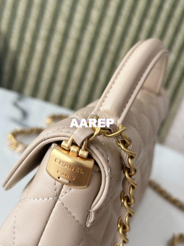 Replica Chanel 25P Mini Flap Bag With Top Handle AS5354 Beige 6