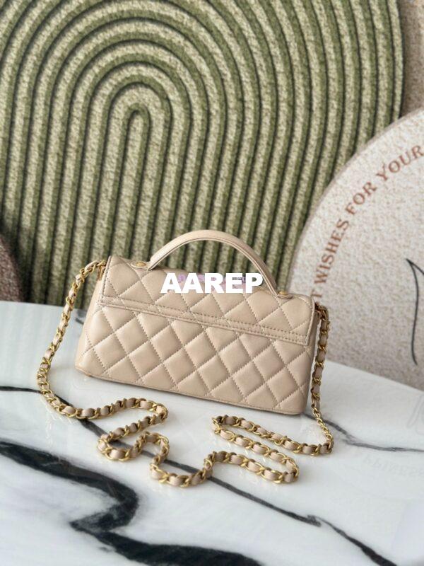 Replica Chanel 25P Mini Flap Bag With Top Handle AS5354 Beige 9