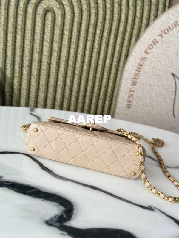 Replica Chanel 25P Mini Flap Bag With Top Handle AS5354 Beige 11