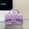 Replica Chanel 25SS Mini Flap Bag With Top Handle AS2431 in Lambskin New Pink Limited Edition 2