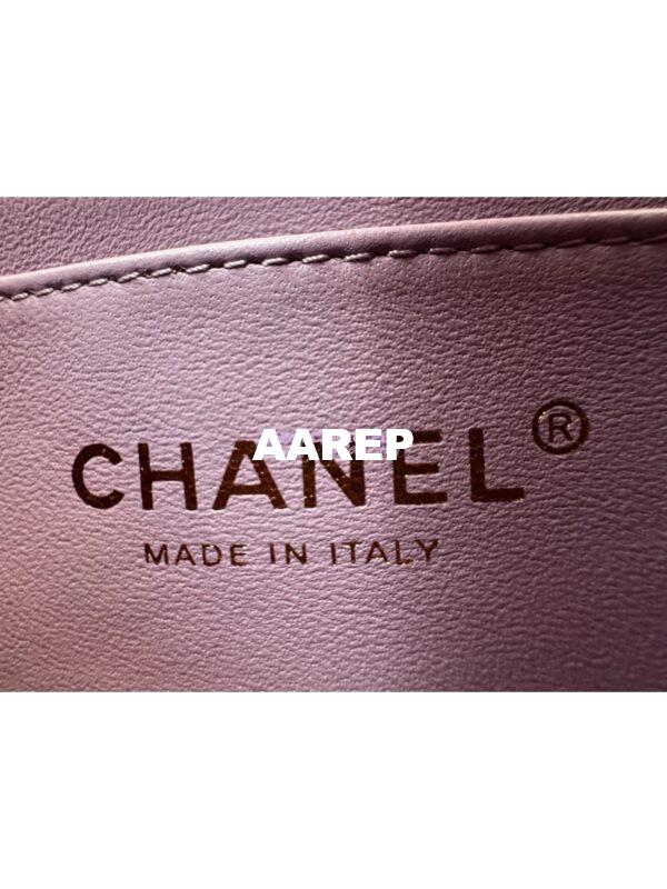 Replica Chanel 25SS Mini Flap Bag With Top Handle AS2431 in Lambskin Lavender Limited Edition 9