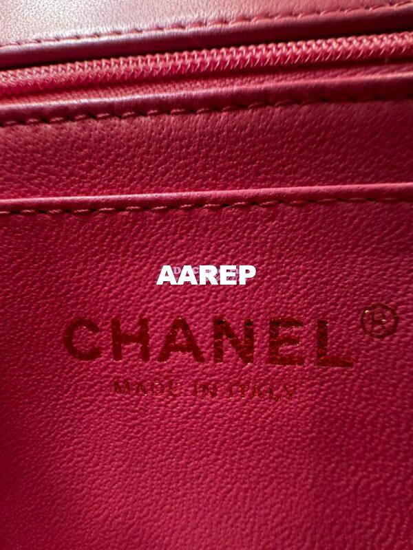Replica Chanel 25SS Mini Flap Bag With Top Handle AS2431 in Lambskin New Pink Limited Edition 12
