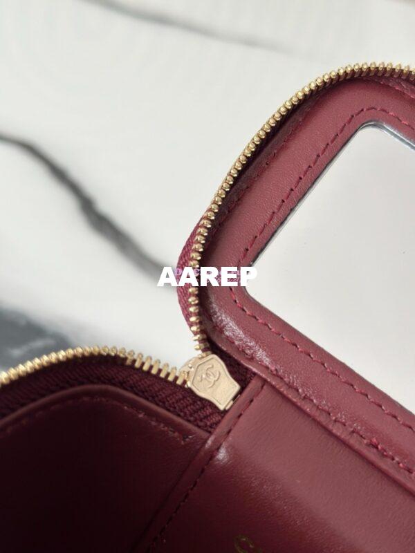 Replica Chanel New SLG Lambskin Small Vanity With Chain and Top Handle Bag AP2198 Wine 9