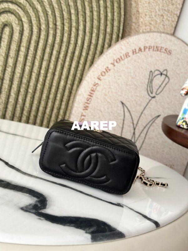 Replica Chanel New Lambskin Vanity With Chain and Top Handle AP2199 Black 6