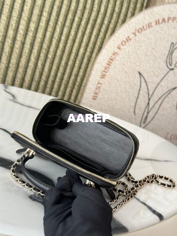 Replica Chanel New Lambskin Vanity With Chain and Top Handle AP2199 Black 10