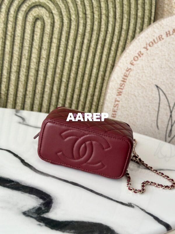 Replica Chanel New Lambskin Vanity With Chain and Top Handle AP2199 Wine 9