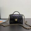 Replica Chanel 25P Pearl Handle Flap Bag in Lambskin AS5390 Black Limited Edition 2