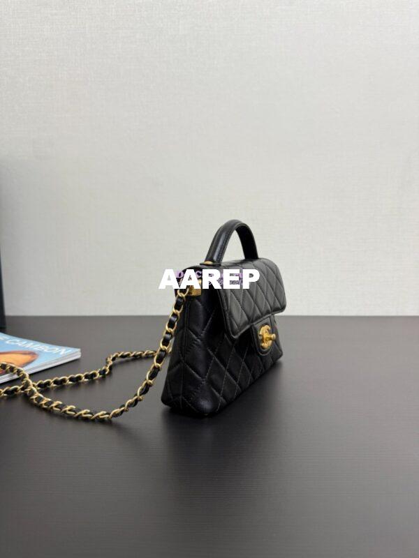 Replica Chanel 25P Small Flap Bag With Top Handle  AS5355 Black 5