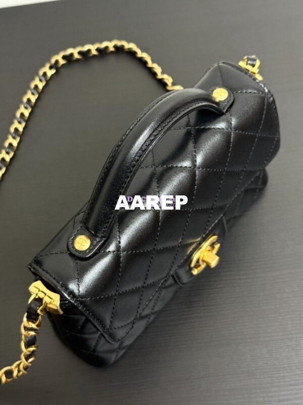 Replica Chanel 25P Small Flap Bag With Top Handle  AS5355 Black 6
