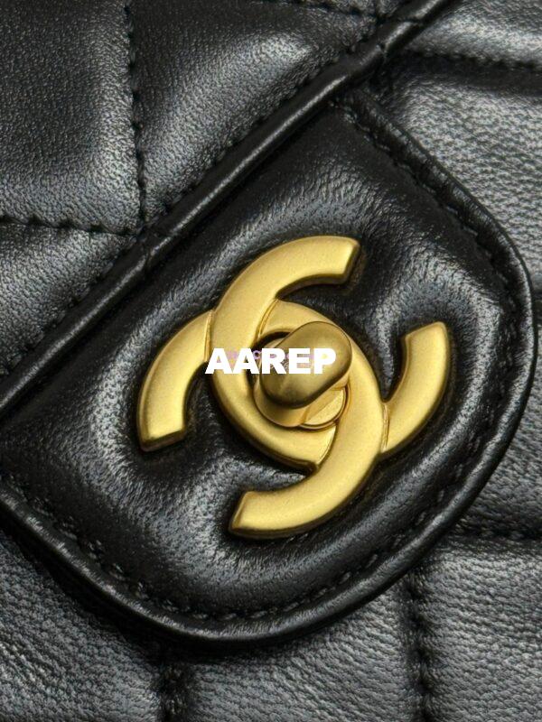 Replica Chanel 25P Small Flap Bag With Top Handle  AS5355 Black 8