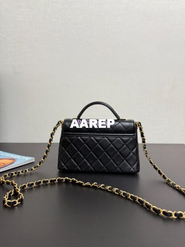 Replica Chanel 25P Small Flap Bag With Top Handle  AS5355 Black 11