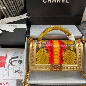 Replica Chanel Python Boy Bag with Handle 23