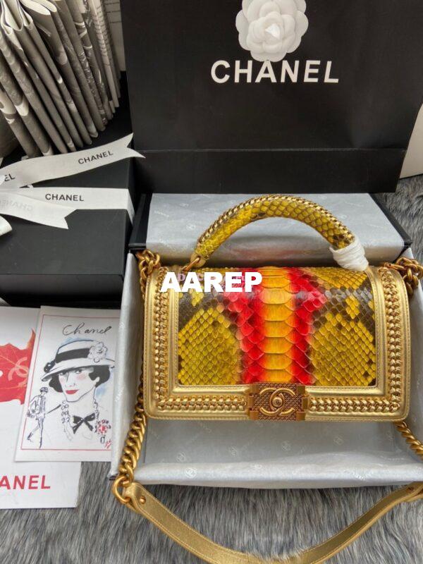 Replica Chanel Python Boy Bag with Handle 23