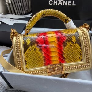 Replica Chanel Python Boy Bag with Handle 23 2