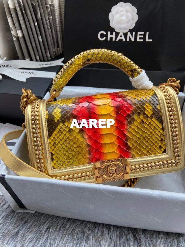 Replica Chanel Python Boy Bag with Handle 23 2