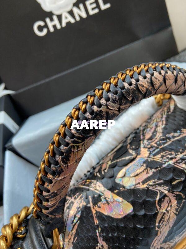 Replica Chanel Python Boy Bag with Handle 22 5