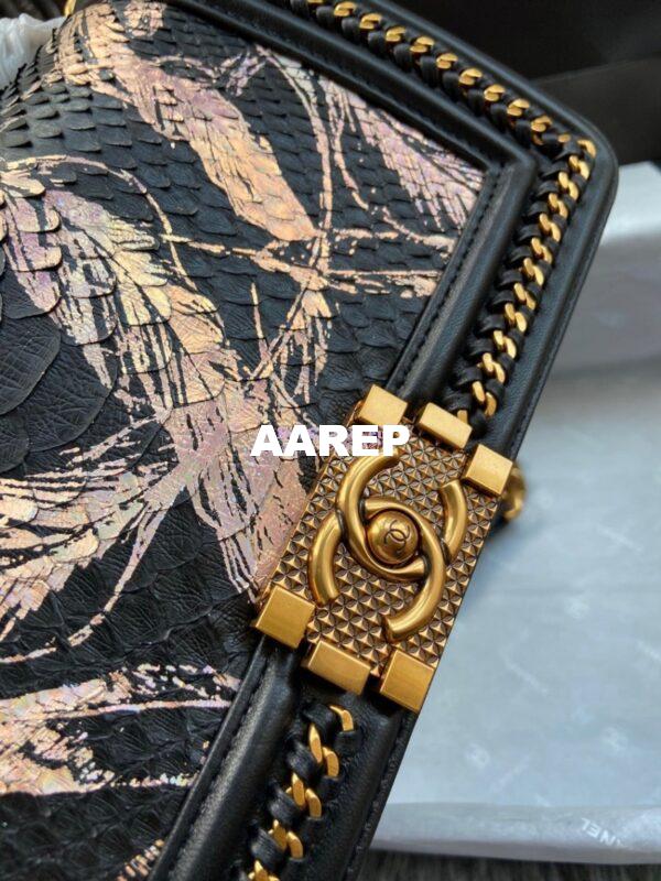 Replica Chanel Python Boy Bag with Handle 22 6