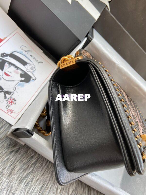 Replica Chanel Python Boy Bag with Handle 22 7