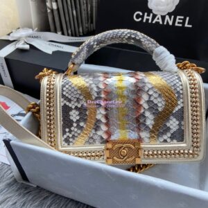 Replica Chanel Python Boy Bag with Handle 21 2