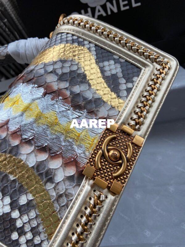 Replica Chanel Python Boy Bag with Handle 21 4