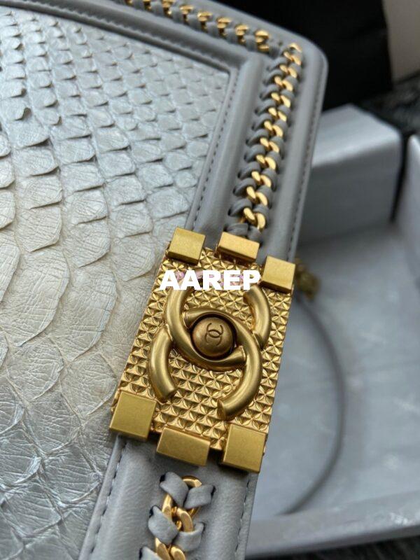 Replica Chanel Python Boy Bag with Handle 20 6