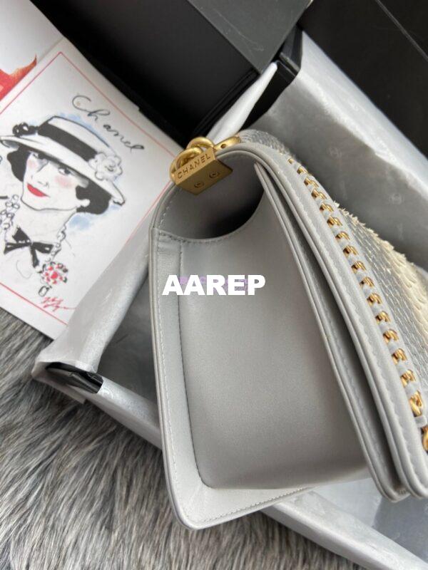 Replica Chanel Python Boy Bag with Handle 20 7