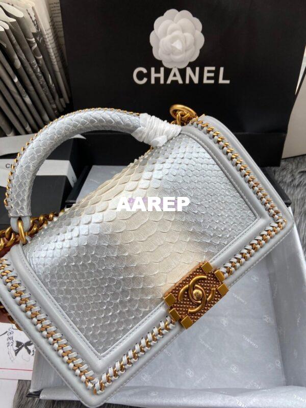 Replica Chanel Python Boy Bag with Handle 20 13