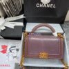 Replica Chanel Python Boy Bag with Handle Blue