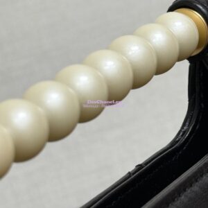 Replica Chanel 25P Pearl Handle Flap Bag in Lambskin AS5390 Black Limited Edition 2