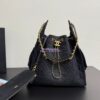 Replica Chanel 25C Small Bucket Bag in Washed Denim AS5293 Black 2