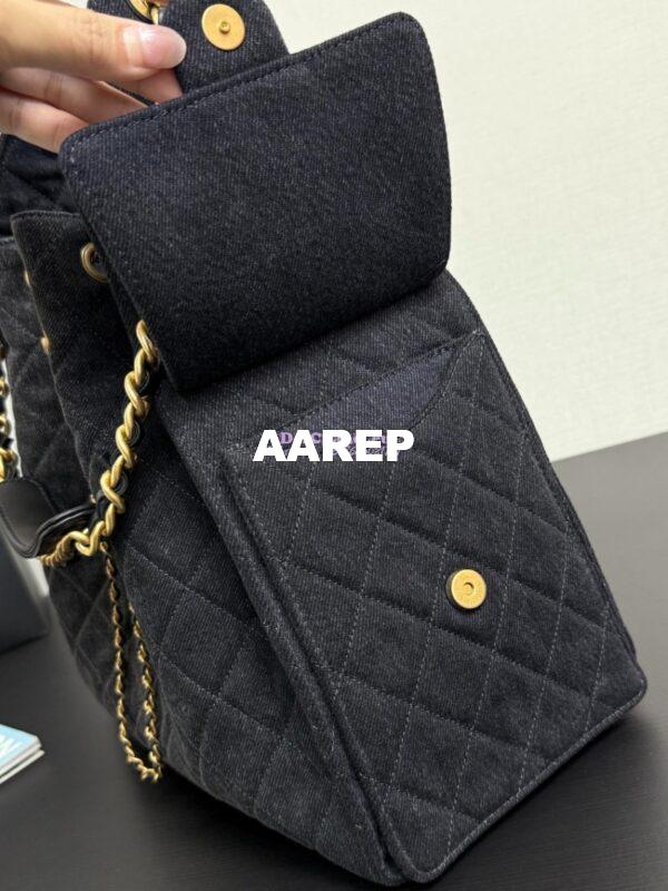 Replica Chanel 25C Large Bucket Bag in Washed Denim AS5311 Black 8