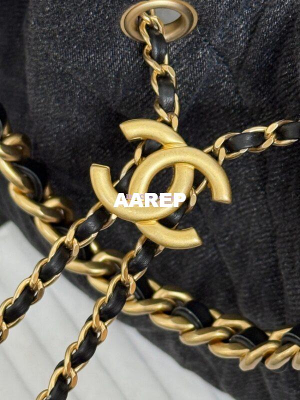 Replica Chanel 25C Small Bucket Bag in Washed Denim AS5293 Black 7