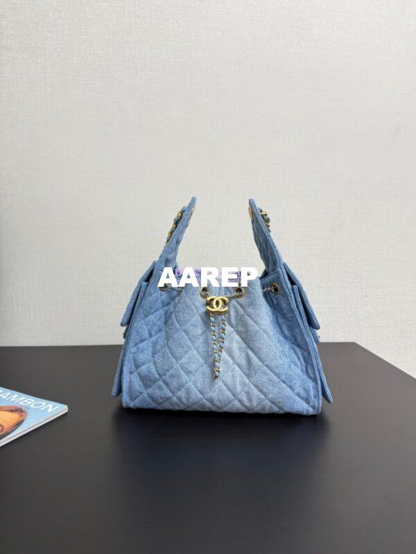 Replica Chanel 25C Small Bucket Bag in Washed Denim AS5293 Blue