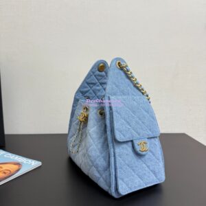 Replica Chanel 25C Small Bucket Bag in Washed Denim AS5293 Blue 2