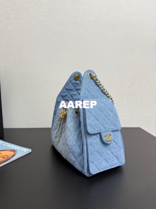 Replica Chanel 25C Small Bucket Bag in Washed Denim AS5293 Blue 2