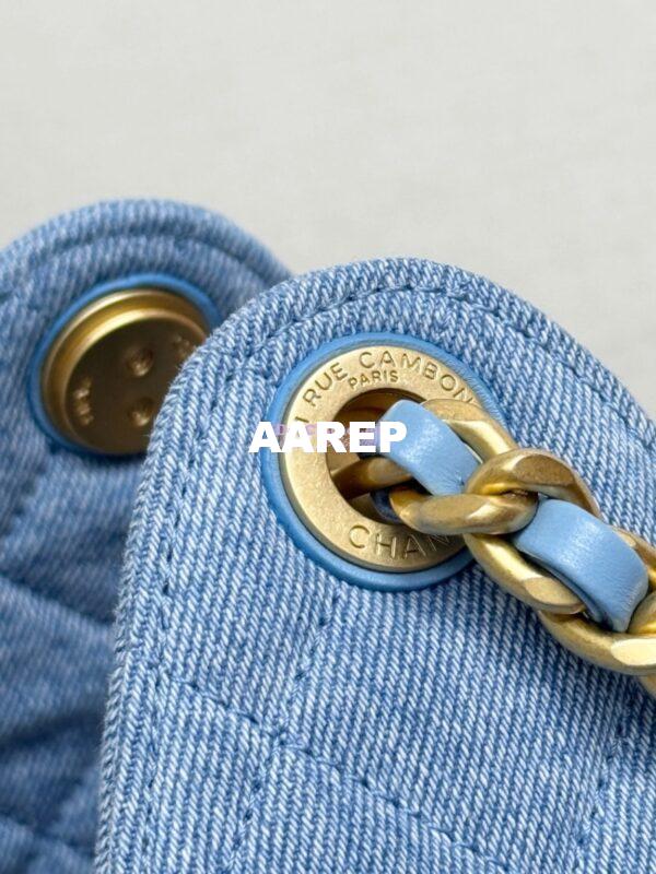 Replica Chanel 25C Small Bucket Bag in Washed Denim AS5293 Blue 4