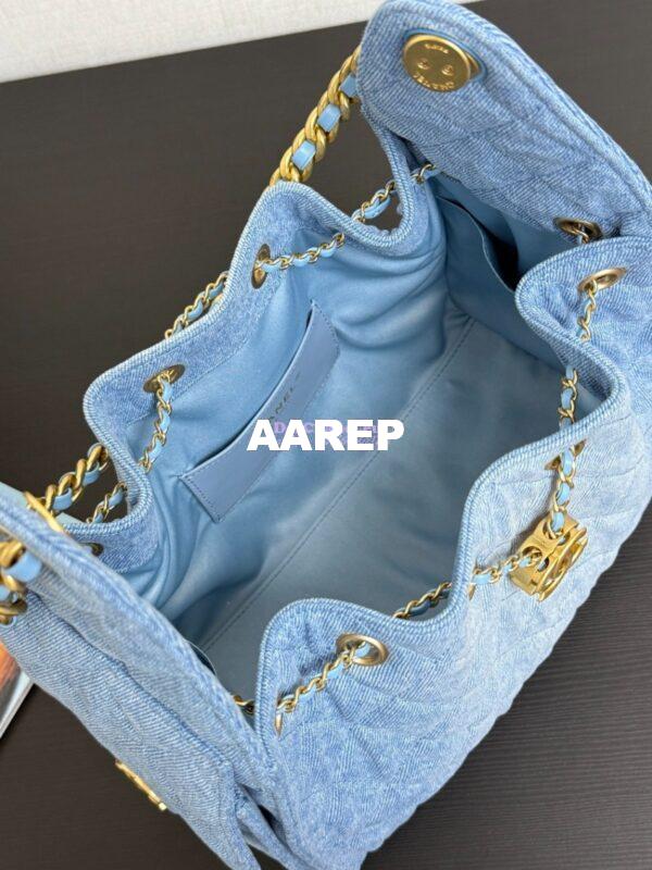Replica Chanel 25C Small Bucket Bag in Washed Denim AS5293 Blue 6
