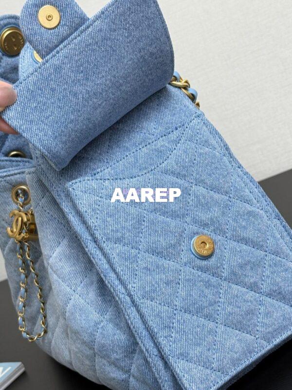 Replica Chanel 25C Small Bucket Bag in Washed Denim AS5293 Blue 7