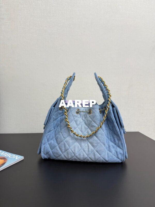Replica Chanel 25C Small Bucket Bag in Washed Denim AS5293 Blue 8