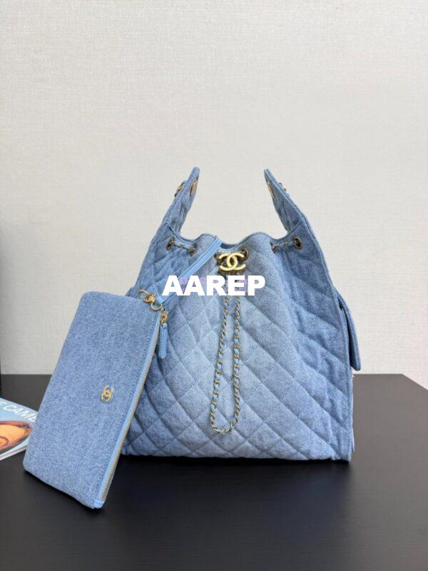Replica Chanel 25C Large Bucket Bag in Washed Denim AS5311 Blue 3