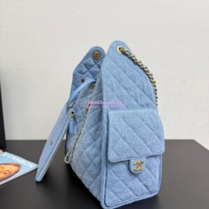 Replica Chanel 25C Large Bucket Bag in Washed Denim AS5311 Blue 2